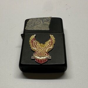 Harley-Davidson Black Lighter with Gold and Red Eagle Design